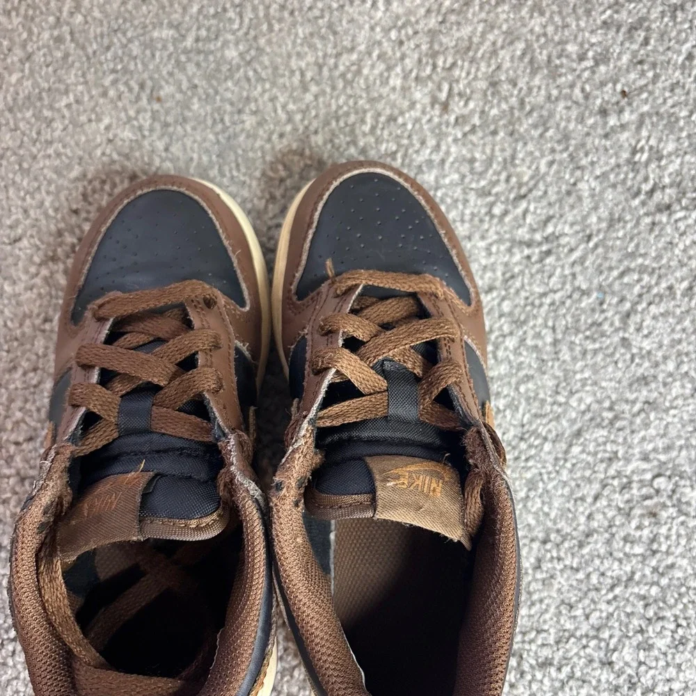 Nike Dunk Low Kids 12.5C Brown Black‎ FB9108-002 Retro Basketball Sneakers